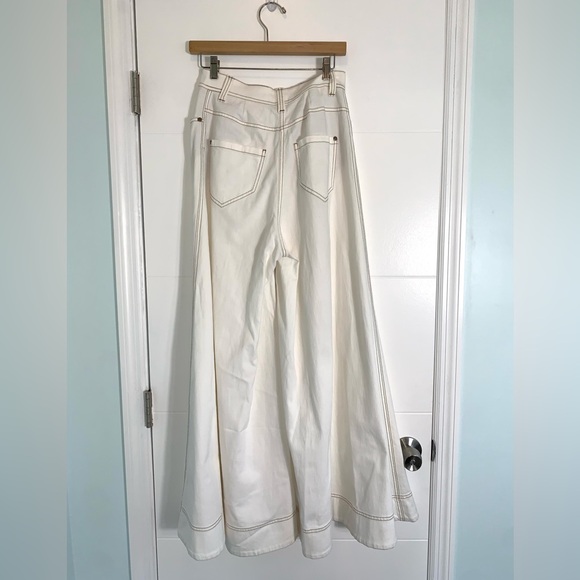 Brunello Cucinelli Womens Pants Wide Leg palazzo Jeans Culottes size 26 - Picture 12 of 14